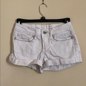 white jean shorts